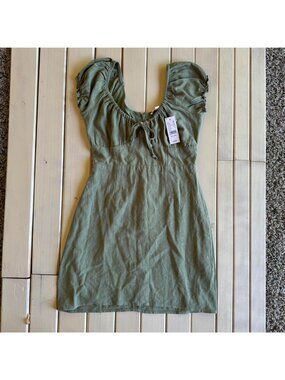 PACSUN DRESS vintage cottage core sage green mini dress